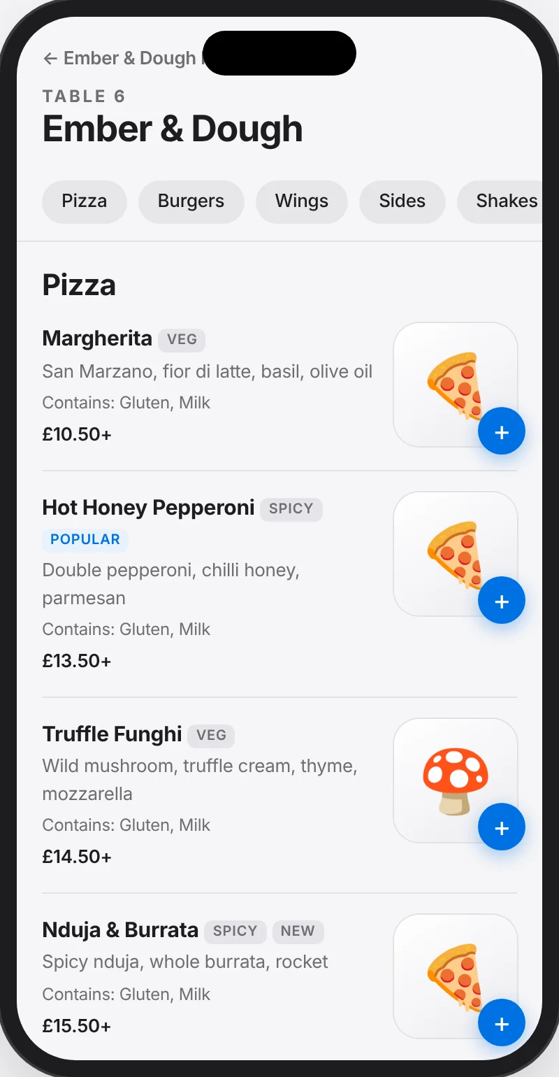 TableFlow guest phone